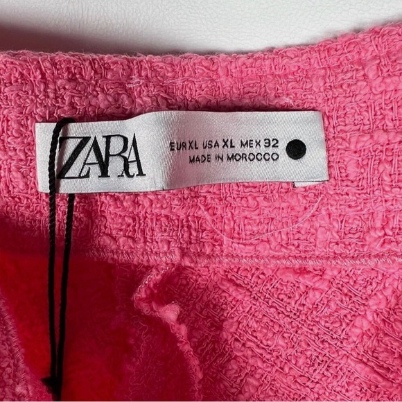 Zara pink tweed textured new skirt XL - Picture 6 of 6